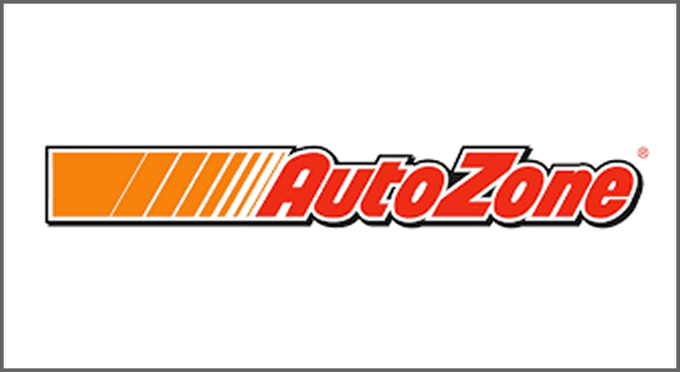 AutoZone text with diagonal stripes.