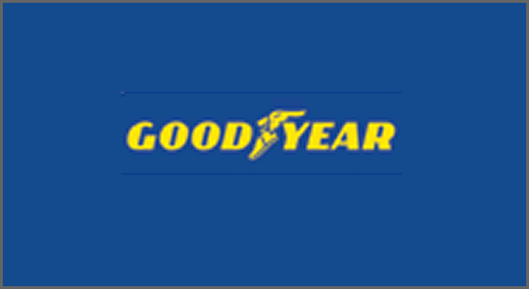 Goodyear brand name with winged foot