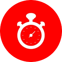 Timer symbol in red circle